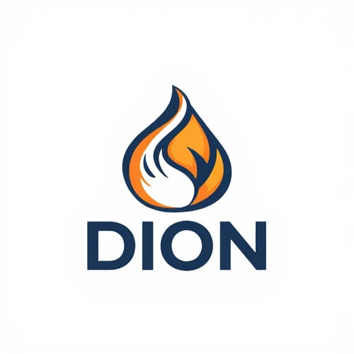 AI Design for make alogo named dion, based on manifacturing industry and sheets , logo must be flat and 2D vector