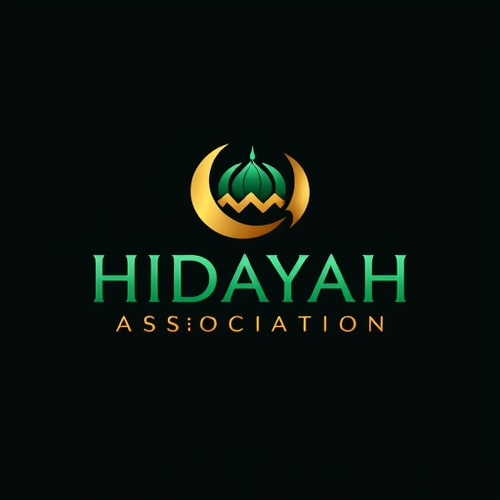 AI Design for "A modern, minimalist 3D Islamic logo design for 'HIDAYAH ASSOCIATION' with subtitle 'Deen Hub' The logo should be aesthetic, clean, and professional with smooth side edges and a modern Islamic geometric touch. Incorporate subtle Islamic patterns or abstract crescent/moon elements, keeping it simple but meaningful. Use a two-tone gradient color combination of Emerald Green (#009B77) and Royal Gold (#FFD700) for elegance, blending smoothly in a metallic 3D style. The text 'HIDAYAH ASSOCIATION' with subtitle 'Deen Hub' should be bold, modern, and integrated harmoniously into the design. The overall look should be sophisticated, spiritual, and contemporary—perfect for an Islamic organization."