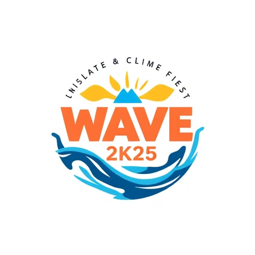 AI Design for design a logo for a Cultural event of a college Fest named WAVE 2K25