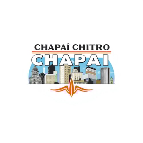 AI Design for Create 5x5 inch vector picture of a newspaper. Which name CHAPAI CHITRO. make the picture contain with 3 Images.