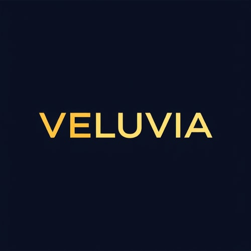 AI Design for VELUVIA NAME OF BRAND MAKE A LOGO ALL WORD IN ONE ALPHEBET