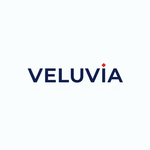 AI Design for VELUVIA NAME OF BRAND MAKE A LOGO ALL WORD IN ONE ALPHEBET