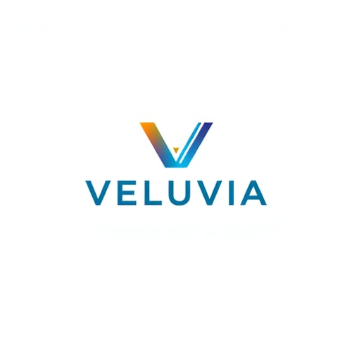 AI Design for VELUVIA NAME OF BRAND MAKE A LOGO ALL ALPHABET IN ONE ALPHABET