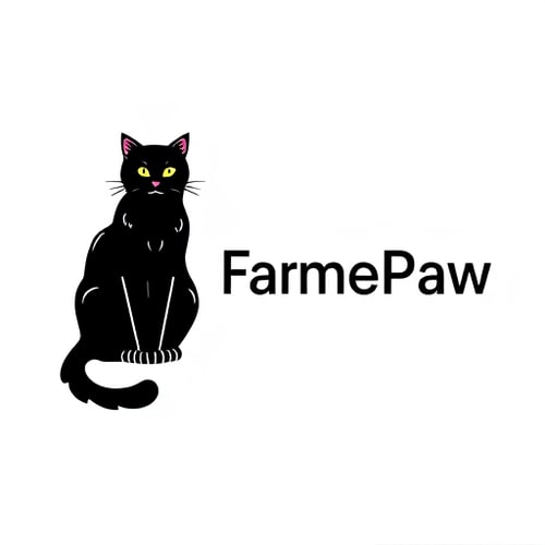 AI Design for Logo for youtube channel "FramePaw". There must be black cat sitting on the left of logo. On the right side there must be name of channel. Make it monogram