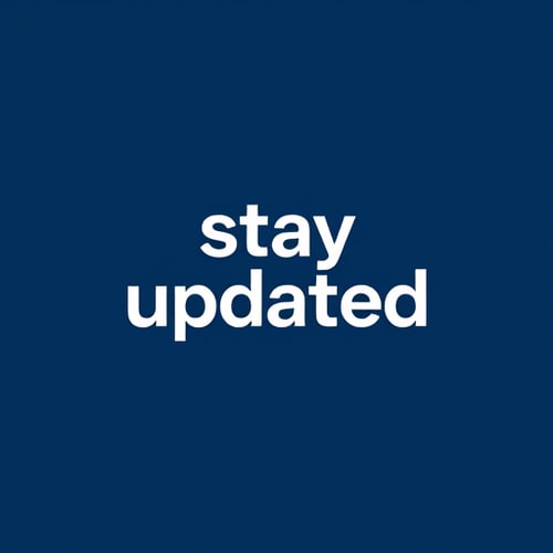 AI Design for logo for the page name "stay updated"