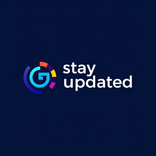 AI Design for logo for the page name "stay updated"