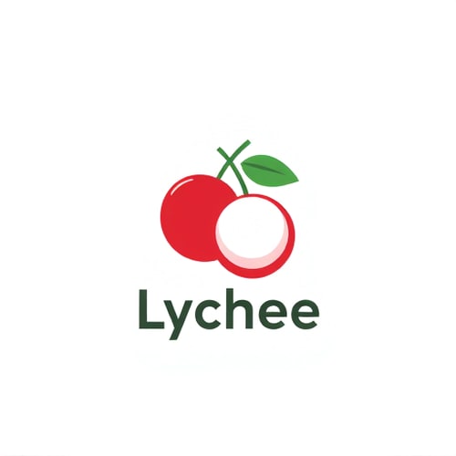 AI Design for I want a minimalistic logo of lychee which looks 2D