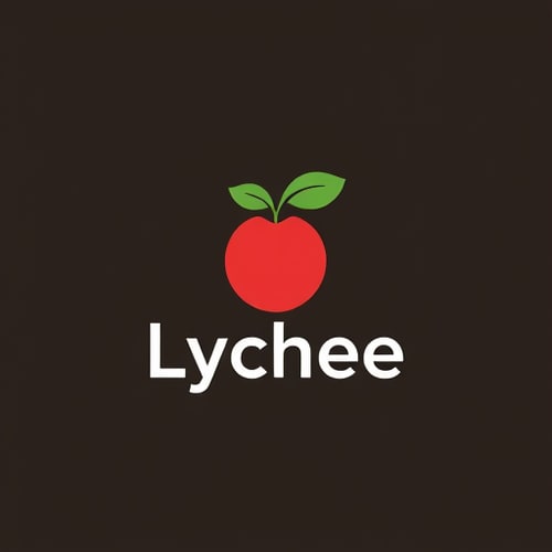 AI Design for I want a minimalistic logo of lychee which looks 2D