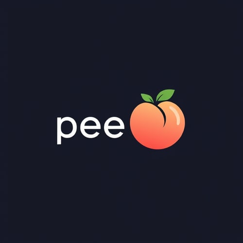 AI Design for I want a minimalistic logo with peach which looks 2D