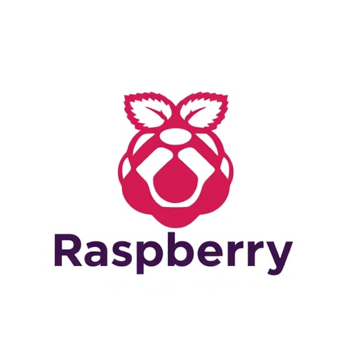 AI Design for I want a minimalistic logo with raspberry which looks 2D