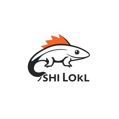 AI Design for minimalistic character logo for a sushi bar that is an axolotl
