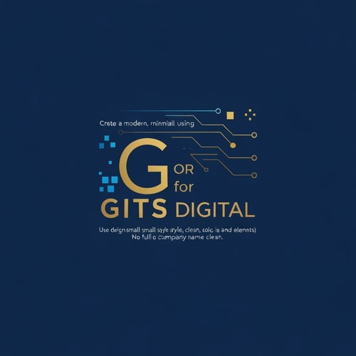 AI Design for "Create a modern, minimal logo using the initials G or GD for GITS Digital. The design should be small, icon-style, clean, and scalable. Use a blue and gold color palette with subtle tech or AI-inspired elements (like pixels, circuits, or gradients). No full company name, just the initials." try to make a clean i am not in hardware