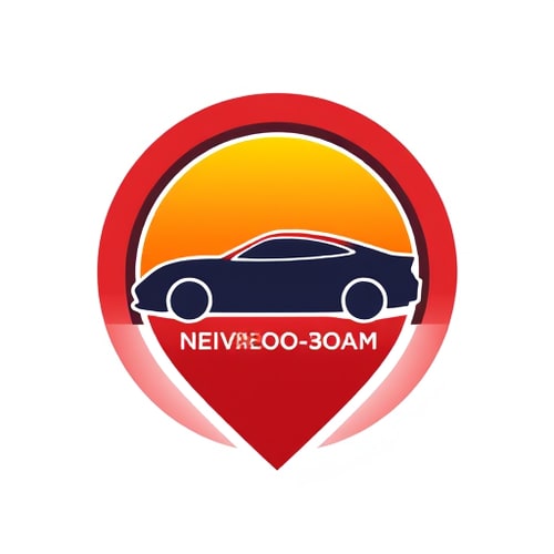 AI Design for A car silhouette inside a location pin, symbolizing nearby driving schools.