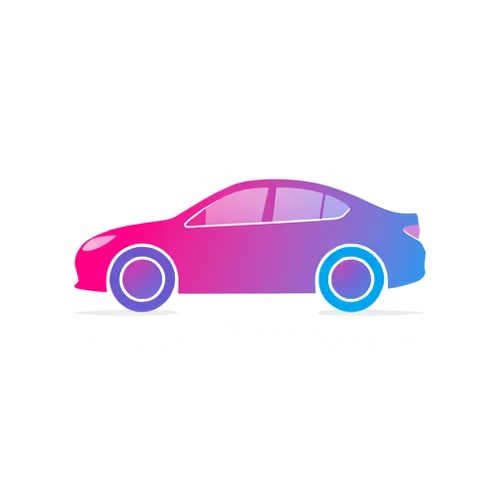 AI Design for A car icon with a pink/blue gradient, emphasizing inclusivity.