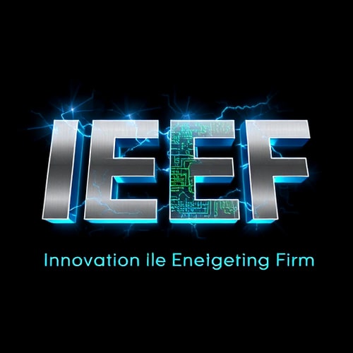 AI Design for IEEF 3D Logo Design Concept Primary Structure: Letters Formation: The four letters "IEEF" are constructed from brushed titanium-silver metal with beveled edges Arrangement: Letters are slightly staggered in 3D space, with each letter positioned at different depths to create dimensional interest Integration: The letters interconnect through glowing circuit pathways that weave between them Visual Elements: Electric Arcs: Bright electric blue lightning bolts arc between the two "E"s Smaller micro-arcs jump from letter edges, creating a live electrical field effect Tesla coil-style electricity emanates from the top of the "I" Circuit Integration: Neon green PCB trace patterns embedded within the letter surfaces Glowing nodes at connection points pulsing with energy Transparent sections revealing internal circuitry with flowing data streams Color Scheme: Primary: Brushed silver/titanium metallic base Accent 1: Electric blue (#00D4FF) for high-voltage elements Accent 2: Neon green (#39FF14) for circuit traces and low-voltage systems Background: Deep black (#0A0A0A) with subtle gradient Highlights: White-blue plasma glow effects 3D Effects: Metallic Finish: Anisotropic brushed metal texture with realistic reflections Depth: 45-degree viewing angle showcasing dimensional thickness Shadows: Soft ambient occlusion and dramatic directional lighting Glow: Bloom effects around electrical elements Reflections: Environmental mapping showing subtle tech-grid reflections Dynamic Elements: Energy particles flowing through the circuit paths Subtle electromagnetic field distortion around the letters Holographic data readouts floating near the logo Power meter visualization integrated into the design Typography Enhancement: The company name "Innovation Electrical Engineering Firm" appears below in a clean, futuristic font Subtle electric underglow beneath the text Metallic finish matching the main logo Professional Touches: Clean, sharp edges demonstrating precision Balanced composition despite asymmetric elements Scalable design that works from business cards to billboards Optional animated version with pulsing energy effects This design effectively communicates IEEF's expertise in both high and low voltage systems while maintaining a cutting-edge, professional appearance that positions the company as an industry leader in electrical innovation.