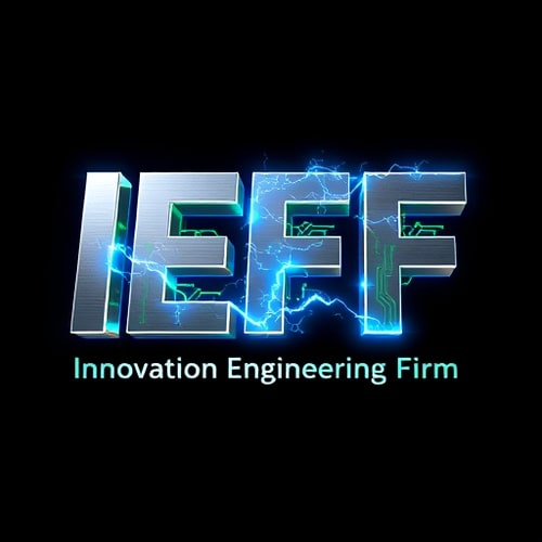 AI Design for IEEF 3D Logo Design Concept Primary Structure: Letters Formation: The four letters "IEEF" are constructed from brushed titanium-silver metal with beveled edges Arrangement: Letters are slightly staggered in 3D space, with each letter positioned at different depths to create dimensional interest Integration: The letters interconnect through glowing circuit pathways that weave between them Visual Elements: Electric Arcs: Bright electric blue lightning bolts arc between the two "E"s Smaller micro-arcs jump from letter edges, creating a live electrical field effect Tesla coil-style electricity emanates from the top of the "I" Circuit Integration: Neon green PCB trace patterns embedded within the letter surfaces Glowing nodes at connection points pulsing with energy Transparent sections revealing internal circuitry with flowing data streams Color Scheme: Primary: Brushed silver/titanium metallic base Accent 1: Electric blue (#00D4FF) for high-voltage elements Accent 2: Neon green (#39FF14) for circuit traces and low-voltage systems Background: Deep black (#0A0A0A) with subtle gradient Highlights: White-blue plasma glow effects 3D Effects: Metallic Finish: Anisotropic brushed metal texture with realistic reflections Depth: 45-degree viewing angle showcasing dimensional thickness Shadows: Soft ambient occlusion and dramatic directional lighting Glow: Bloom effects around electrical elements Reflections: Environmental mapping showing subtle tech-grid reflections Dynamic Elements: Energy particles flowing through the circuit paths Subtle electromagnetic field distortion around the letters Holographic data readouts floating near the logo Power meter visualization integrated into the design Typography Enhancement: The company name "Innovation Electrical Engineering Firm" appears below in a clean, futuristic font Subtle electric underglow beneath the text Metallic finish matching the main logo Professional Touches: Clean, sharp edges demonstrating precision Balanced composition despite asymmetric elements Scalable design that works from business cards to billboards Optional animated version with pulsing energy effects This design effectively communicates IEEF's expertise in both high and low voltage systems while maintaining a cutting-edge, professional appearance that positions the company as an industry leader in electrical innovation.