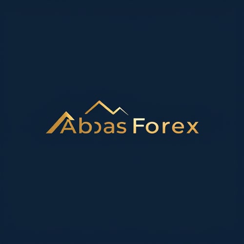 AI Design for Minimalist logo for a forex trading service named "Abbas Forex": A stylized, abstract representation of upward market trends and financial growth using clean lines and geometric shapes, gold and deep navy blue, modern sans-serif typeface with subtle sharp edges. Design with a fusion of modern corporate aesthetics and a hint of sophisticated dynamism, clean vector art with trading-related background.