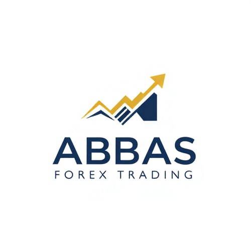 AI Design for Minimalist logo for a forex trading service named "Abbas Forex Trading": A stylized, abstract representation of upward market trends and financial growth using clean lines and geometric shapes, gold and deep navy blue, modern sans-serif typeface with subtle sharp edges. Design with a fusion of modern corporate aesthetics and a hint of sophisticated dynamism, clean vector art with subtle gradients, solid white background.