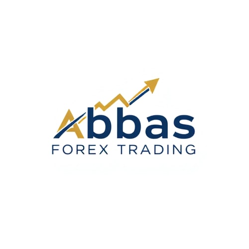 AI Design for Minimalist logo for a forex trading service named "Abbas Forex Trading": A stylized, abstract representation of upward market trends and financial growth using clean lines and geometric shapes, gold and deep navy blue, modern sans-serif typeface with subtle sharp edges. Design with a fusion of modern corporate aesthetics and a hint of sophisticated dynamism, clean vector art with subtle gradients, solid white background.