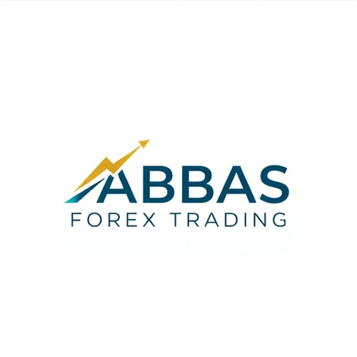 AI Design for Minimalist for a forex trading company named "ABBAS FOREX TRADING": Abstract representation of upward financial growth and currency exchange, Teal, gold, and navy blue, Clean, modern sans-serif font. Design inspired by financial charts and elegant abstract shapes, Sharp lines and subtle gradients, White background.