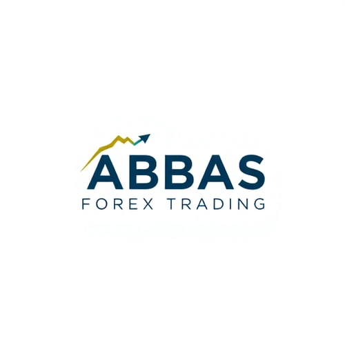 AI Design for Minimalist for a forex trading company named "ABBAS FOREX TRADING": Abstract representation of upward financial growth and currency exchange, Teal, gold, and navy blue, Clean, modern sans-serif font. Design inspired by financial charts and elegant abstract shapes, Sharp lines and subtle gradients, White background.