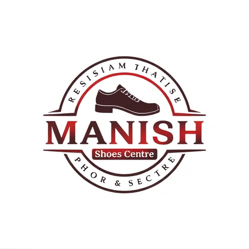 AI Design for logo for manish shoes centre best and professional