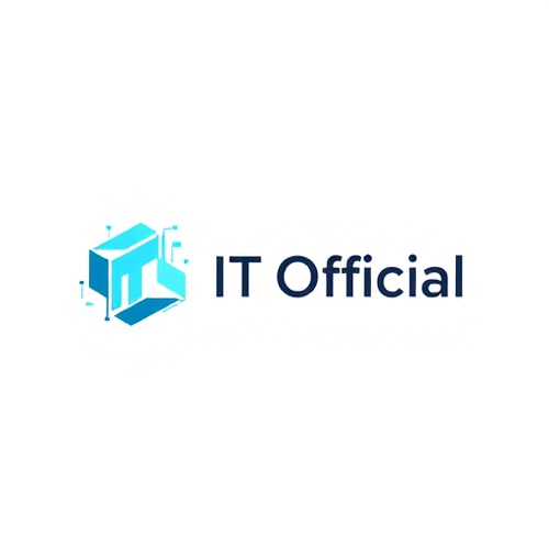 AI Design for Minimalist for an IT Official named "Brand Name": Abstract geometric shapes representing data flow and connectivity, Cool blues and grays with a subtle accent of electric green, Clean, sans-serif font with sharp edges. Design with a modern, technical influence and a sleek, professional style direction, incorporating subtle gradients and fine lines for visual depth, and a solid white background.