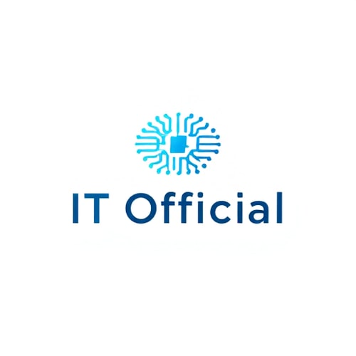 AI Design for Minimalist for an IT Official named "Brand Name": Abstract circuit board pattern, Shades of blue and silver, Clean sans-serif font. Design with a modern and professional influence, Subtle gradient effect, Solid white background.