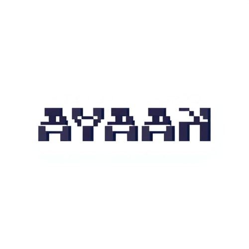 AI Design for Pixel Cut TypographyLetters ke andar chhote-chhote square pixel cuts ho, jaise "AYAAN" me A ke andar ek pixel break.Ye modern bhi lagega aur digital bhi.