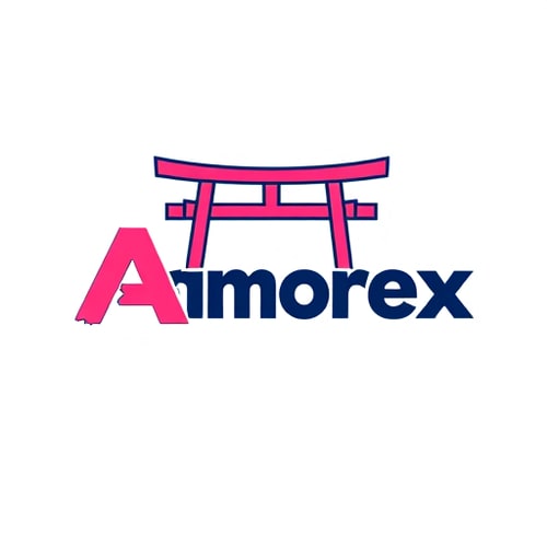 AI Design for Create a flat vector, illustrative-style wordmark logo design for an anime recommendation site named 'Animorex', where the 'A' is stylized as a traditional Japanese torii gate with the crossbeam extending to underline the entire wordmark. Use vibrant sakura pink (#FF69B4) for the torii 'A' and deep navy blue (#1B365D) for the remaining letters against a white background. Do not show any realistic photo detail shading.