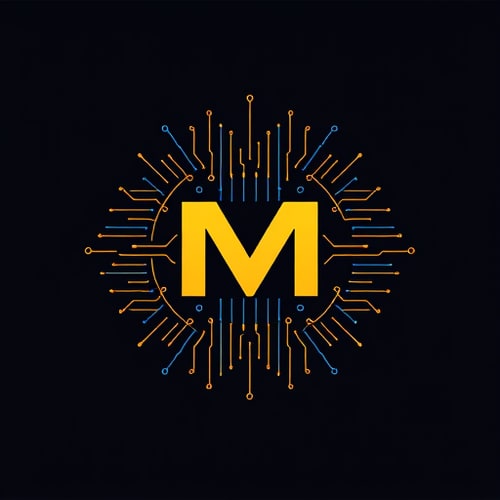 AI Design for M with tech and circuit design, only from one side lines should be coming