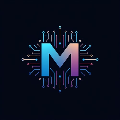 AI Design for M with tech and circuit design the lines should be inside m instead of lines around it