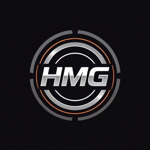 AI Design for a logo for my motor parts business, round shaped. my business name HMG
