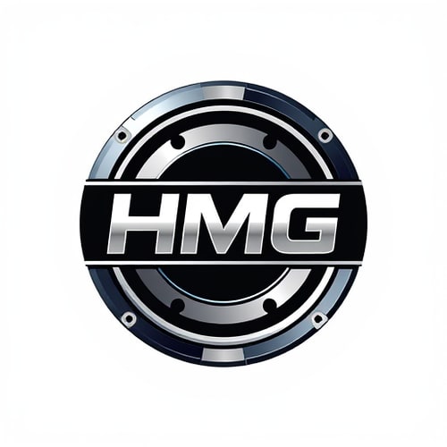 AI Design for a logo for my motor parts business, round shaped. my business name HMG