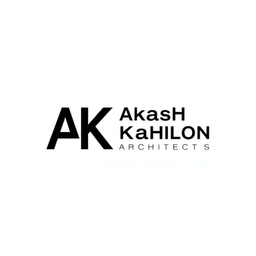 AI Design for can you design a logo for me for my architecture firm named akash kahlon architects WITH MINIMALIST TONE HAVING WHITE BACKGROUND AND BLACK CONTENT 