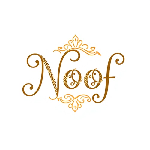 AI Design for Letterform for mehendi cones named "NOOF": A stylized "N" formed from delicate henna swirls and floral motifs, suggesting intricate artistry and natural beauty., Earthy tones of deep henna brown, rich ochre, and a touch of saffron, Elegant and flowing script that mimics the art of henna application. Design inspired by traditional Indian mehendi patterns and botanical illustrations, with a focus on fine linework and organic shapes., transparent background.