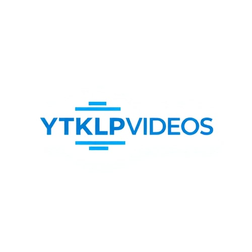 AI Design for Minimalist for a video production company named "YTKLPVIDEOS": Clean lines, bold geometric shapes, vibrant blue and white palette, sans-serif typeface. Design inspired by film reels and digital data streams, abstract and modern aesthetic, high-contrast imagery, white background.