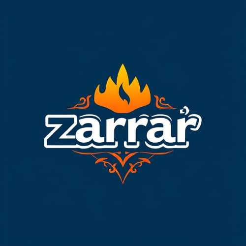AI Design for can you plzz make combine logo of this , this word is zarrar and i want to create a logo with mixture of english and urdu