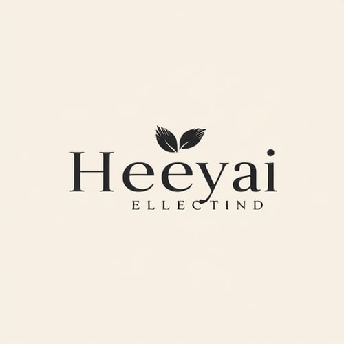 AI Design for luxurious logo for a sustainable clothing brand named "Heeyai Collection": Abstract Clothing range silhouette, slate Black, Clean and modern sans-serif typeface. Design inspired by nature and athletic performance, subtle texture mimicking fabric, and a solid background.