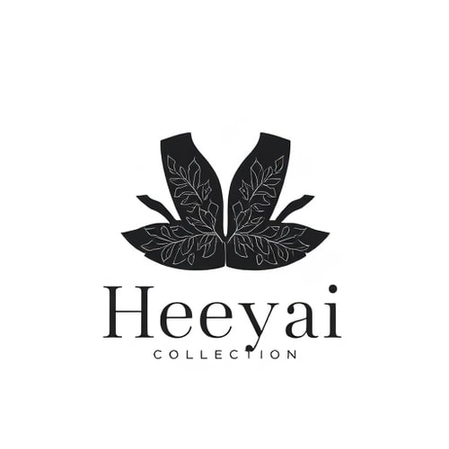 AI Design for luxurious logo for a sustainable clothing brand named "Heeyai Collection": Abstract Clothing range silhouette, slate Black, Clean and modern sans-serif typeface. Design inspired by nature and athletic performance, subtle texture mimicking fabric, and a solid background.