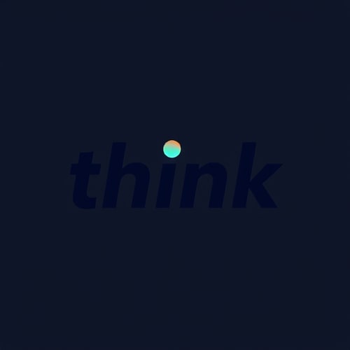 AI Design for "Think" it is the keyword we will use for my company branding identity. I do not mind a simple logo, but the it has to unforgettable and effortlessly memorable, the Word "think" can be use in the logo by twisting, calligraphed or anything, can use two tonal colors, or negative positive or whatever, change fonts too,