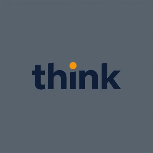 AI Design for "Think" it is the keyword we will use for my company branding identity. I do not mind a simple logo, but the it has to unforgettable and effortlessly memorable, the Word "think" can be use in the logo by twisting, calligraphed or anything, can use two tonal colors, or negative positive or whatever, change fonts too, use lines/geometry if required
