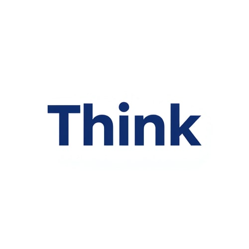 AI Design for "Think" it is the keyword we will use for my company branding identity. I do not mind a simple logo, but the it has to unforgettable and effortlessly memorable, , can use two tonal colors, or negative positive or whatever, change fonts too, use lines/geometry if required