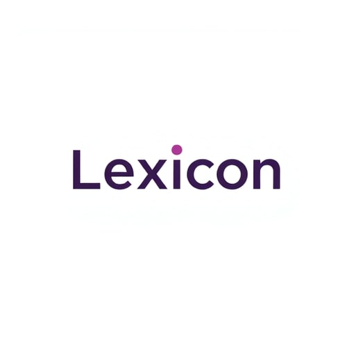 AI Design for Modern text-based logo design for "Lexicon Solution". Minimal and creative typography, clean sans-serif fonts. Experiment with bold and light contrasts. Use Odoo purple (#714B67) as the main accent color. Try creative variations where the "O" becomes a circle or digital node, or the dot on the "i" becomes a tech-inspired accent. Keep "Solution" in smaller, thin uppercase below. Trending, luxury corporate style, flat and minimal.