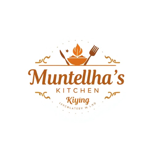 AI Design for Design a unique and beautiful catering logo name is munteha's kitchen
