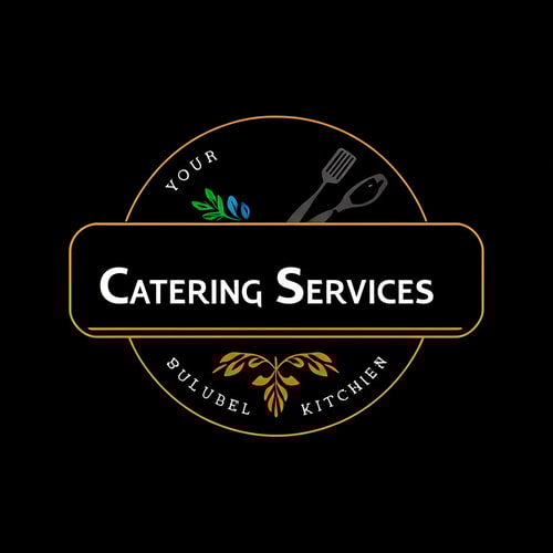 AI Design for Remove your and its munteha's not muntehha's and instead of bulubel kitchen write catering services