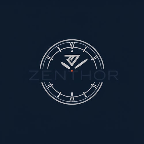 AI Design for generate the logo for watch brand "brand name is Zenthor Watches"