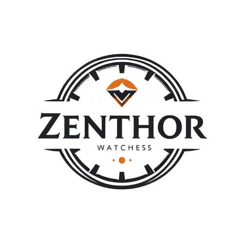 AI Design for generate the logo for watch brand "brand name is Zenthor Watches" and someone unique and special