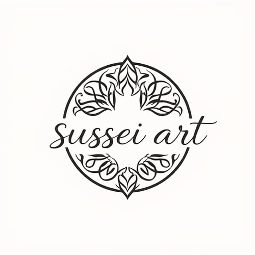 AI Design for Create a simple elegant logo for an art account named sussei art for a self made artist