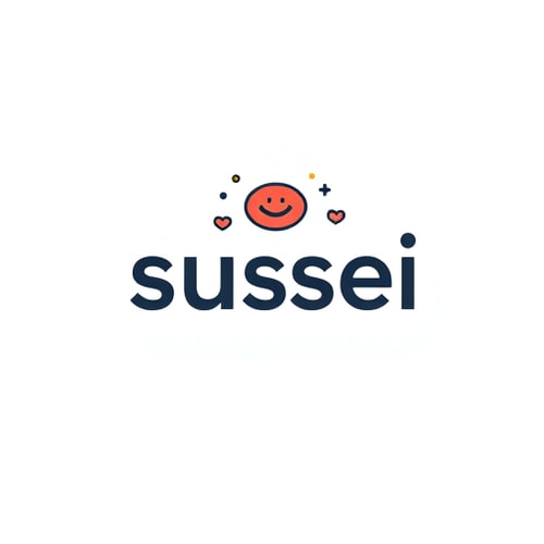 AI Design for Create a simple but cute logo with icons for a graphic designer account named sussei for an artist